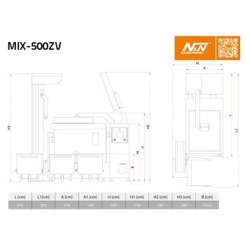 NADRATOWSKI Z kollu karıştırıcı Mix-500Z NADRATOWSKI Z kollu karıştırıcı Mix-500Z